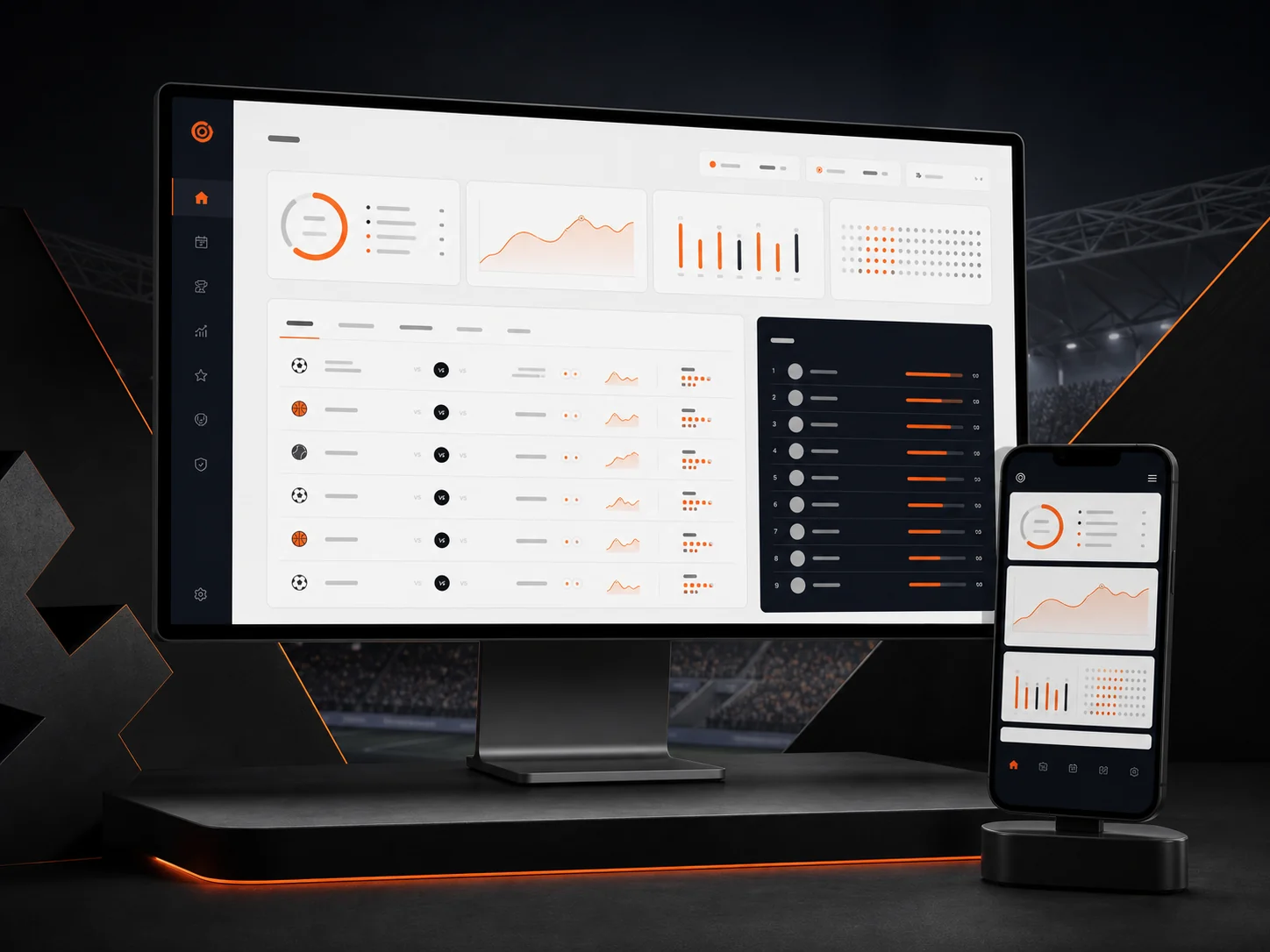 CodedBet sports analytics dashboard across desktop and mobile